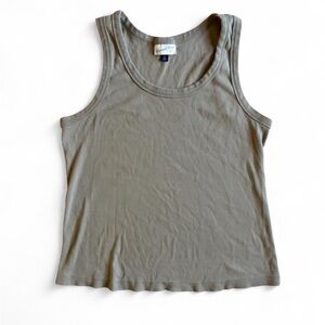 Universal Thread Olive Scoop Neck Ribbed Tank